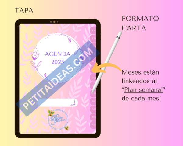 Agenda digital 2025 Rosé Vertical (FORMATO CARTA)